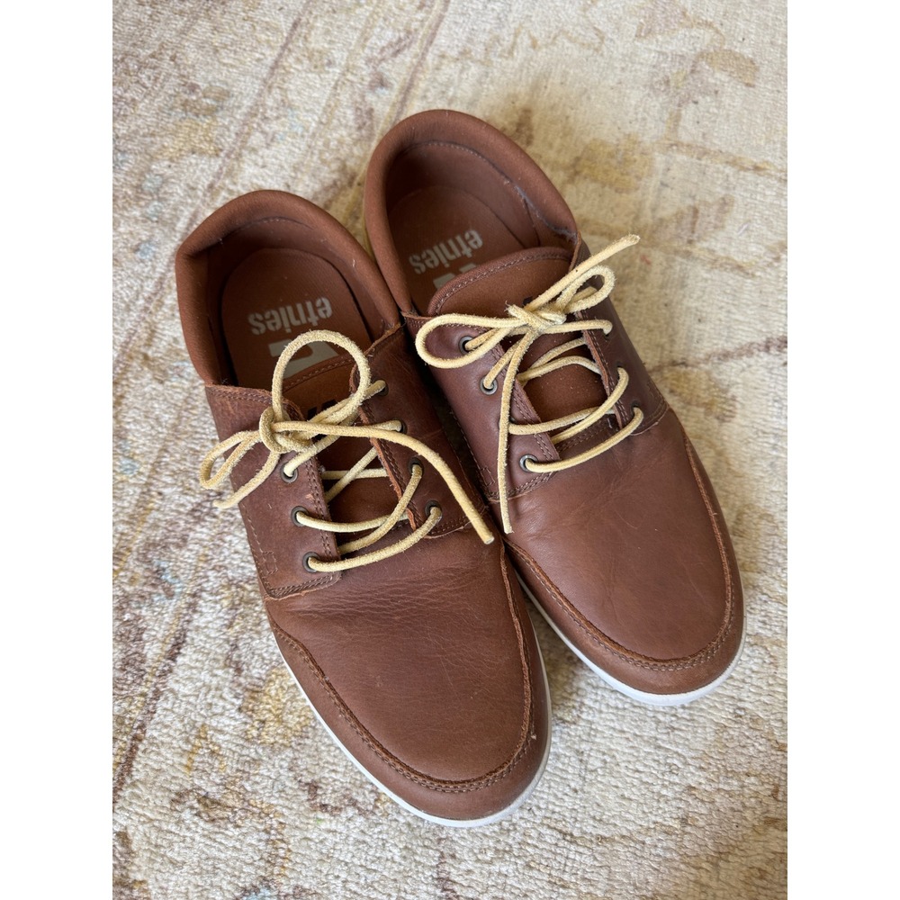 Etnies Durham Mens Brown Leather Skate Boat Shoes Size 12 Low Top Sneakers